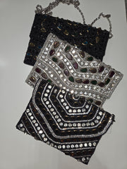 Evening Clutch Handbag with Semi Precious Stones - Robin Boutique