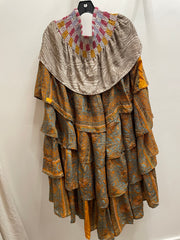 Rasgulla Sari Venus Ruffle Maxi by Kantha Bae Robin Boutique 