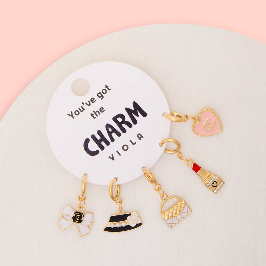 Fashionista Theme 5 Pc Charm Set Robin Boutique