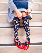 Bold Blue Sheer Knee High Socks Robin Boutique