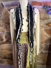 Boho Mixed Tassel Handmade Scarf Necklace