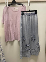 Abstract Applique Pants