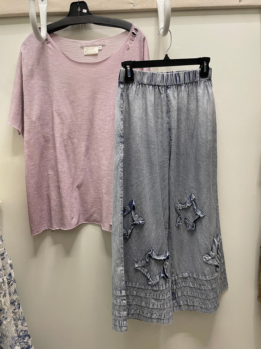 Abstract Applique Pants