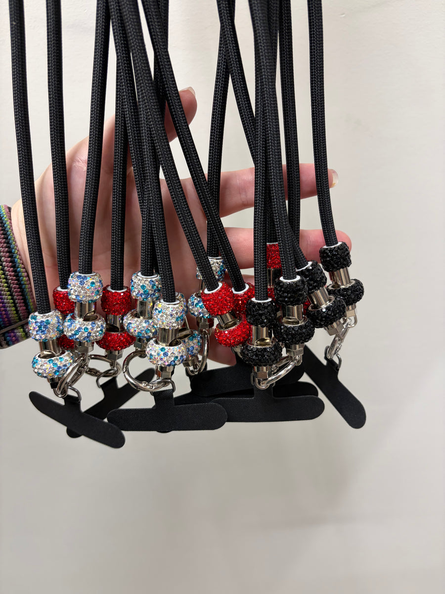 Rhinestone Crossbody Lanyard/Cell Phone Charge Cord