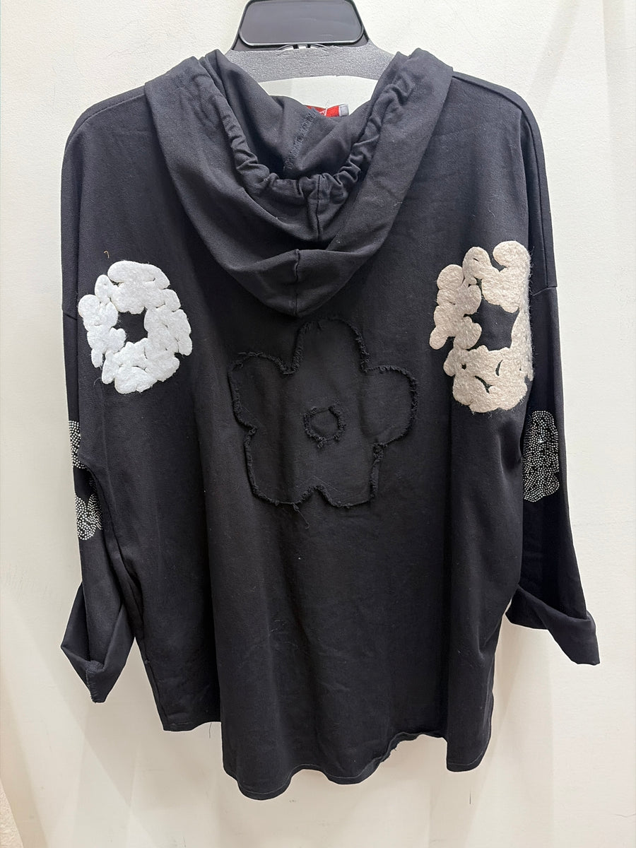 3D Flower Zip Up by Amorosa