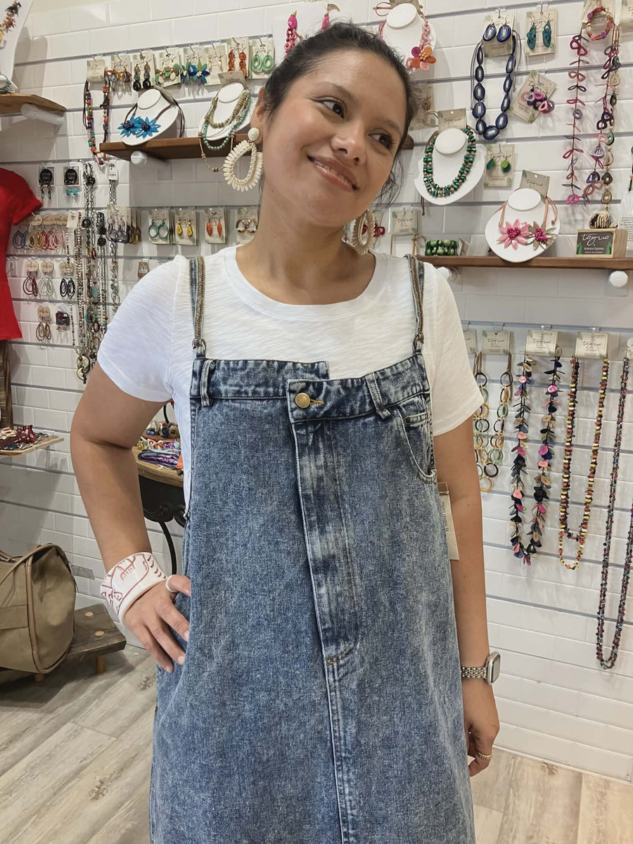 Denim Overall Dress by Davi & Dani