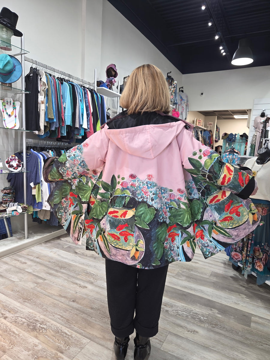 Reversible Raincoat in Pink Fish Robin Boutique