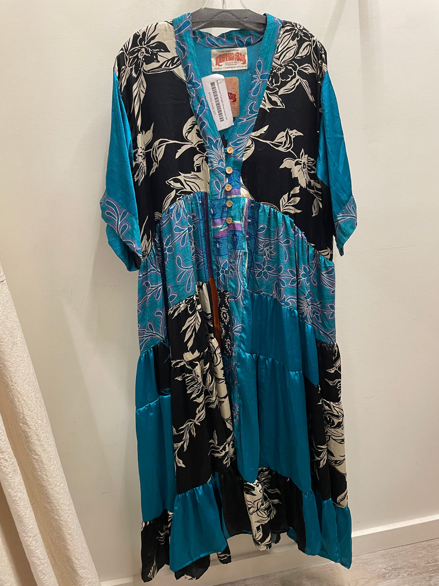 Rasgulla Sari Twilight Maxi Dress #257 by Kantha Bae