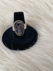 Small Skull Carved in Adjustable Ornate Ring