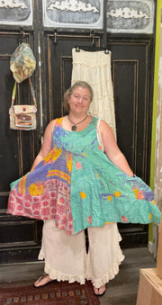 Kantha Sunrise "Vibrant Daisy" Sleeveless Tunic by Jaded Gypsy