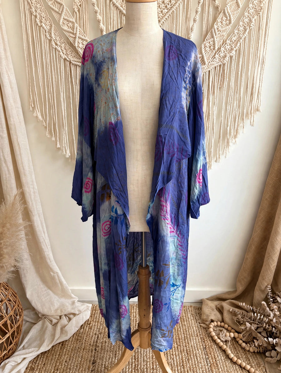 Crepe Sari Spellbound Kimono #048 by Kantha Bae