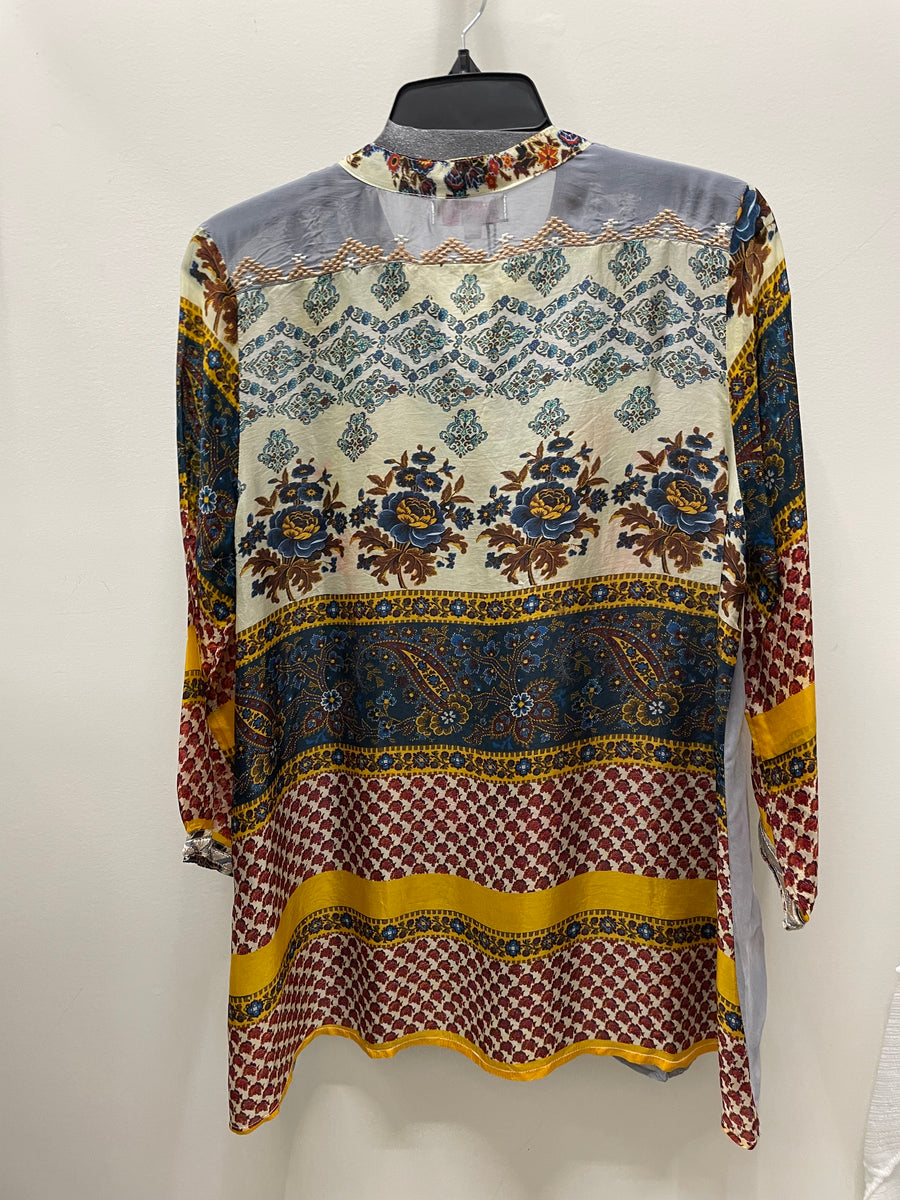 Embroidered Mixed Tunic by All About Her