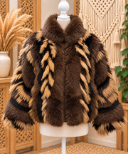 Inez-Chocolate faux fur jacket by azalea wang robin boutique