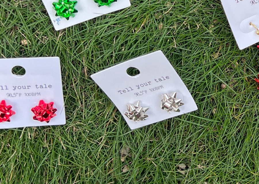 Christmas Bow Earrings - Robin Boutique-Boutique 