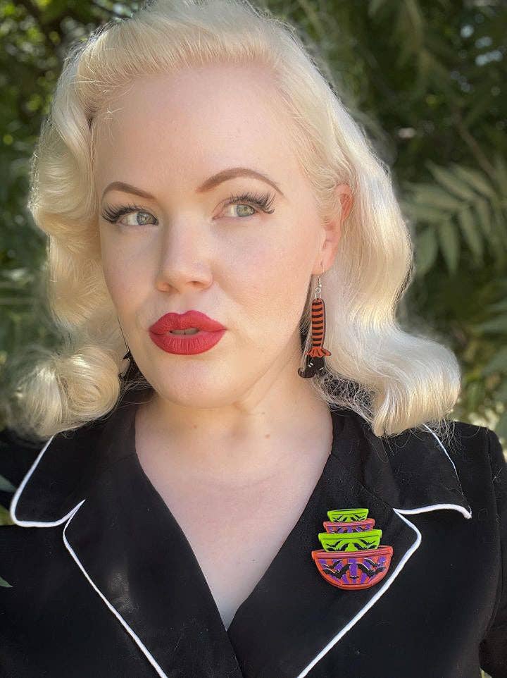 Bewitching Booties Earrings in ORANGE by Lipstick & Chrome Robin Boutique