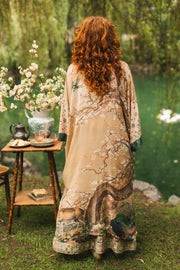 Additional view of Fable Opera Duster Kimono Robe with Deer Moon & Blossom from Robin Boutique.