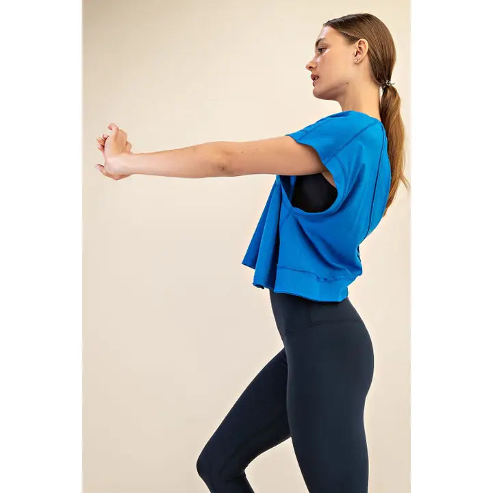 Cotton Slub Open Back Top