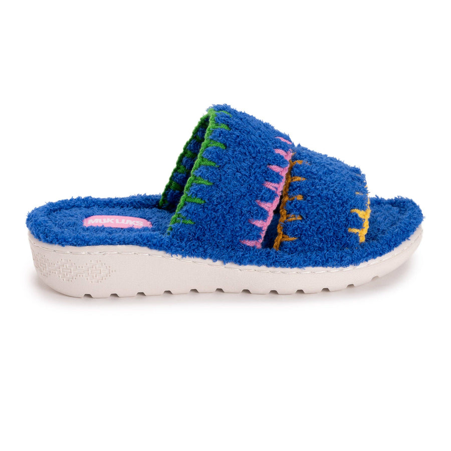 MUK LUKS Women's Ribbed Terry Slide Comfort Contour Slipper