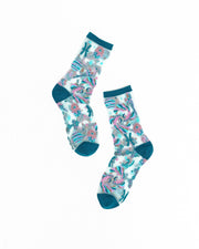 Pisces Zodiac Shimmer Sheer Crew Sock
