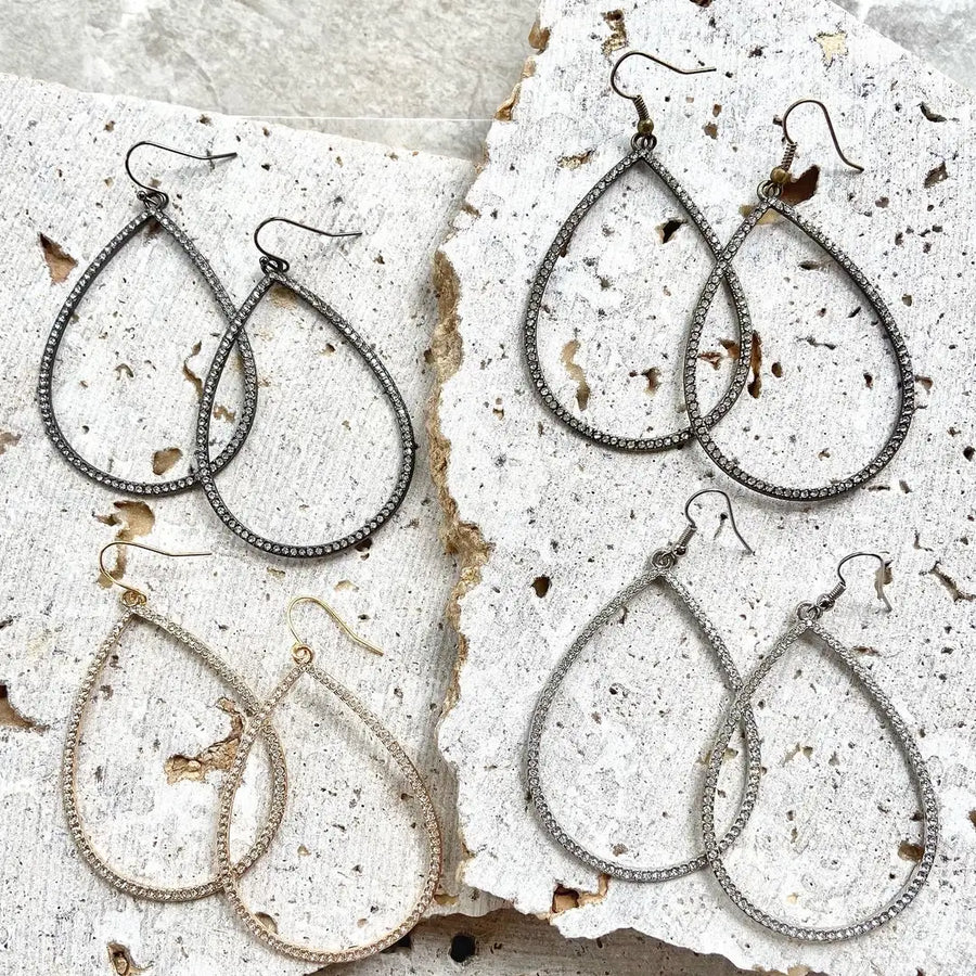 Rustic Crystal Drop Earrings