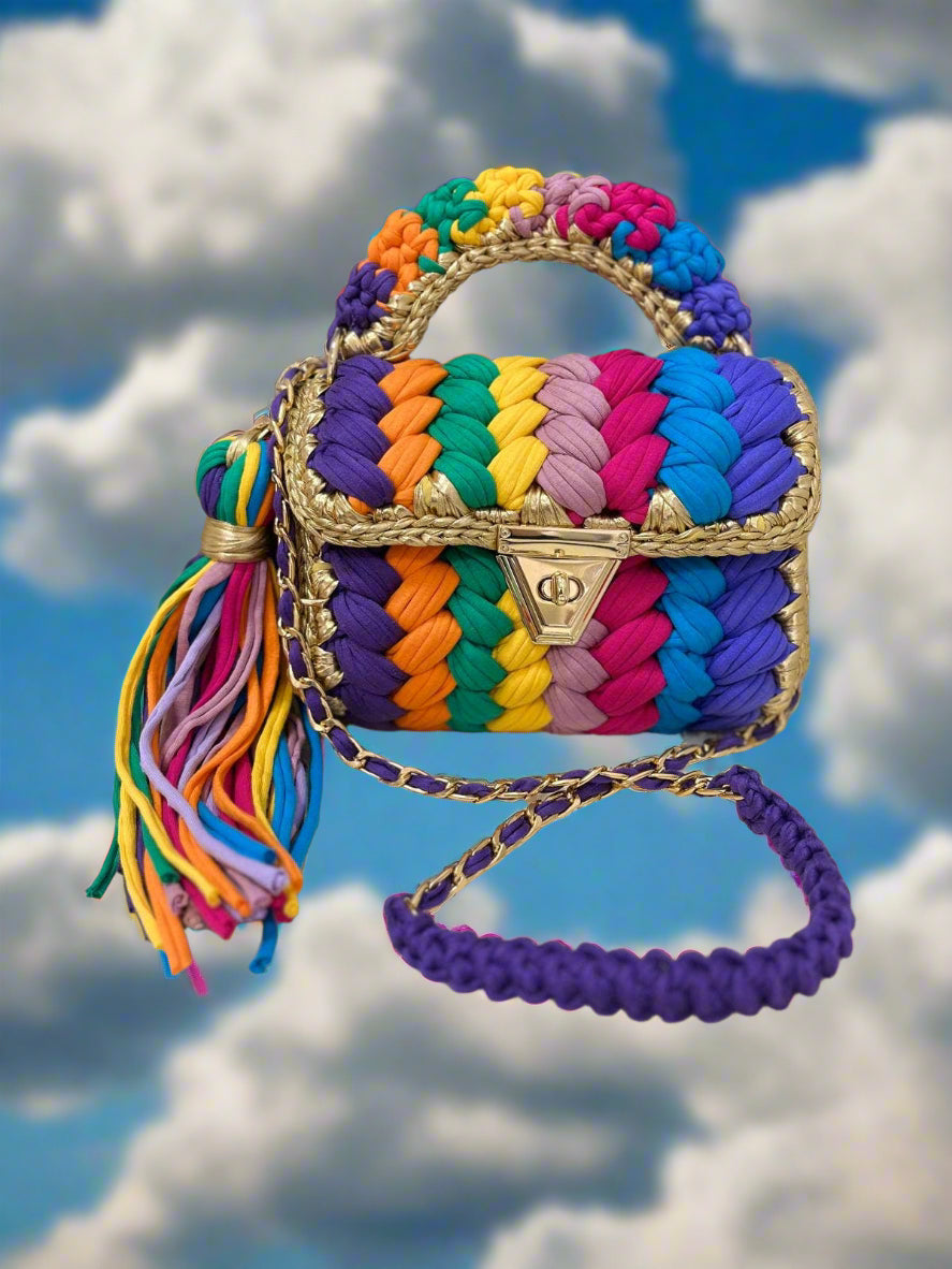 CHQEL Evening Clutch Bag for Women, Handmade Crochet Purse Robin Boutique