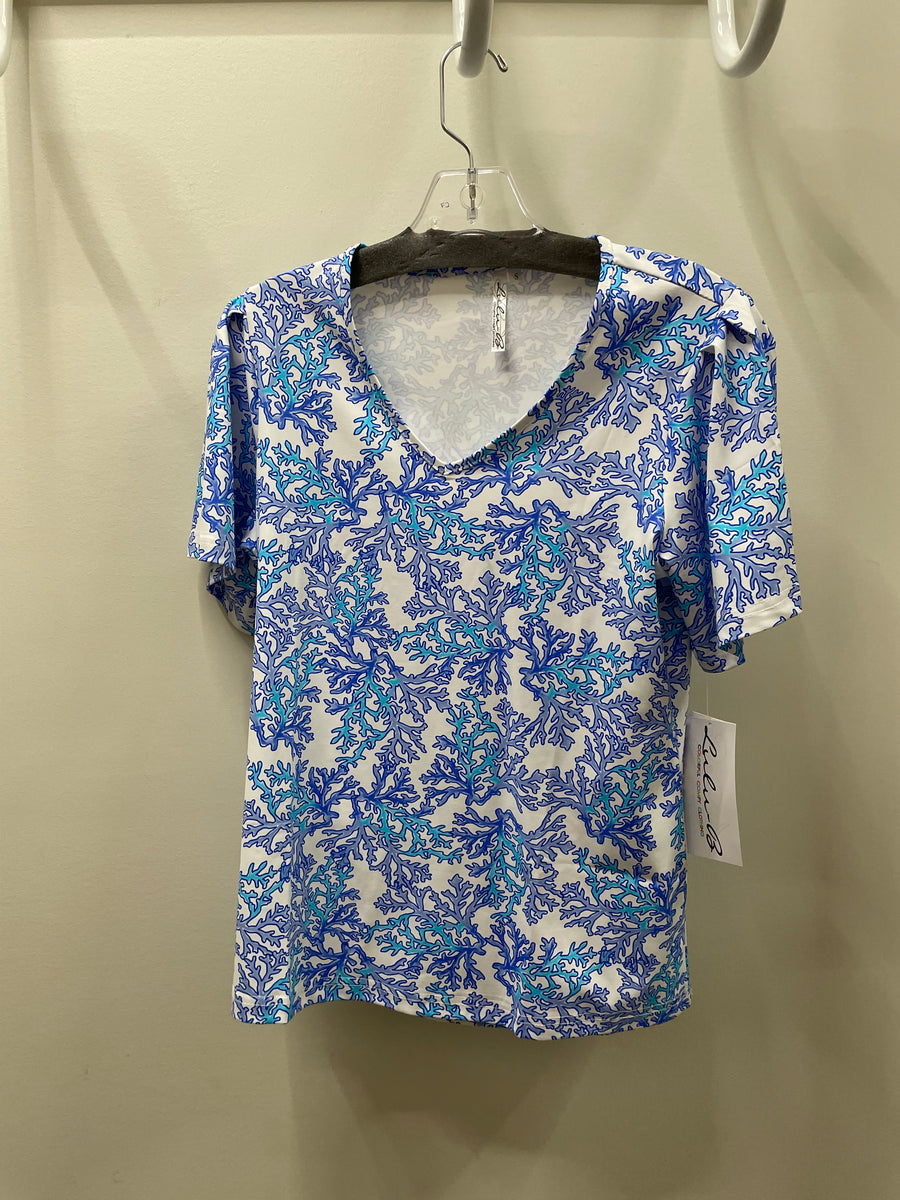 UPF Frill V-Neck Top by Lulu-B