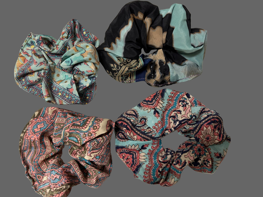Nepalese Silk Scrunchie Hair Bands Robin Boutique