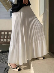 Pleating Crushed Sateen Skirt by EllyNDale