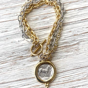 Greek Coin Layered Bracelet