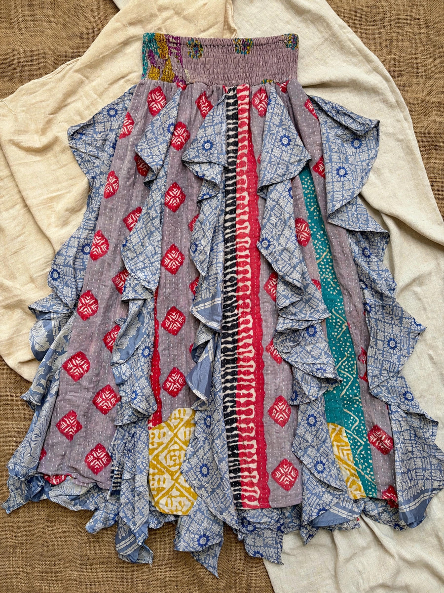 Pareo Kantha Willow Maxi Skirt #183 by Kantha Bae