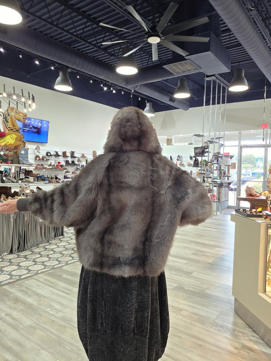 Blue Smoke Luxe Faux Fur Jacket By Azalea Wang