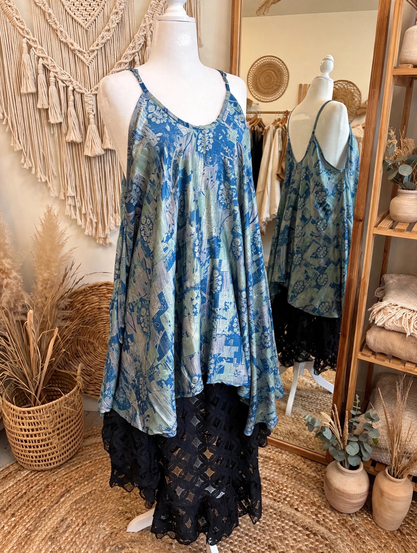 Rasgulla Sari Moonchild Mini Dress #063 by Kantha Bae