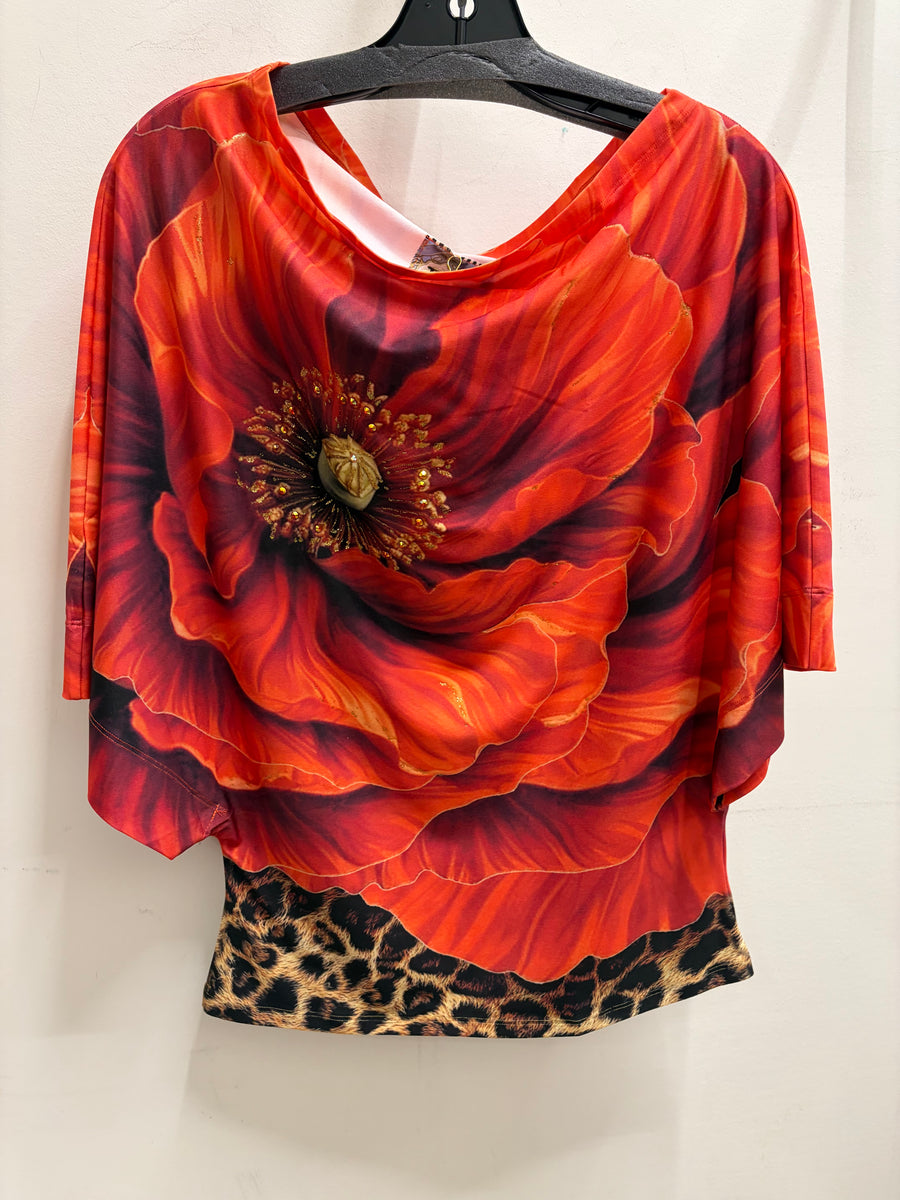 Draped Tee in Sunset Bloom by IPNG Design