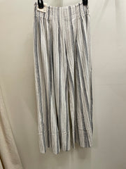 Black Stripe Linen-Cotton Wide Leg Pant by Cotiera CP6026 Robin Boutique