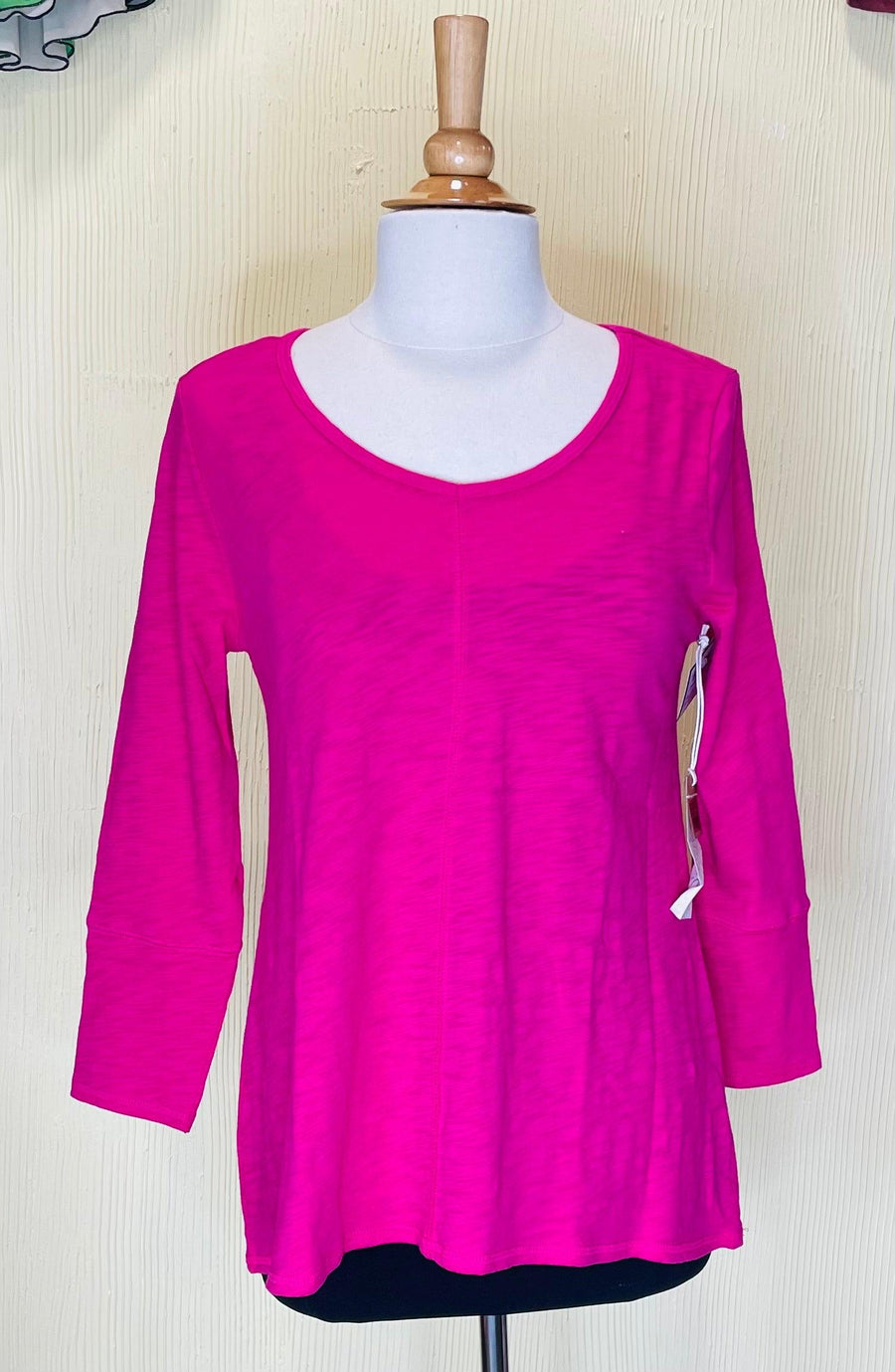 Cotton Slub V Neck Tunic 3/4 Sleeves 10018 10019 - Robin Boutique-Boutique 