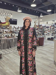 Meadow Of Flowers Embroidered Shirt Dress/Duster by Aratta