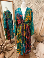 Crepe Sari Spellbound Kimono #207 by Kantha Bae
