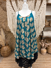 Rasgulla Sari Moonchild Mini Dress #049 by Kantha Bae