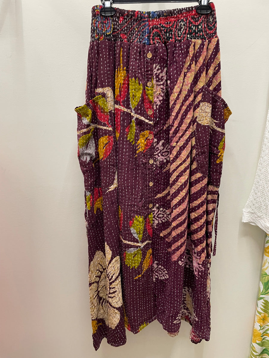 Pareo Kantha Butterfly Cargo Skirt #206 by Kantha Bae