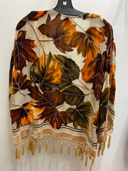 Silk Burnout Velvet Fringe Shortie Kimono by Aris A