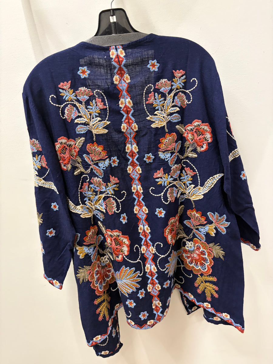 Midnight Bloom Embroidered Kimono by All About Her