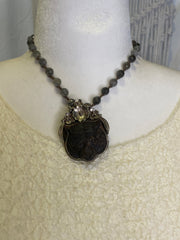 Carved Laborite Tiger Short Necklace by Tara Gasparian