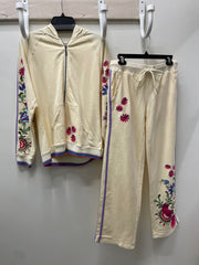 Embroidered French Terry Pant by Paparazzi