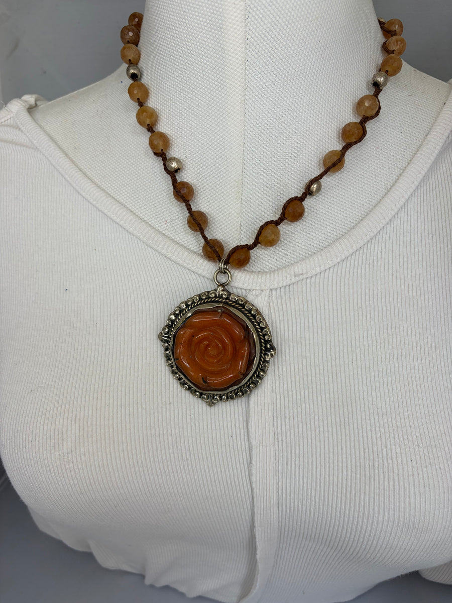 Golden Bloom Jade Necklace