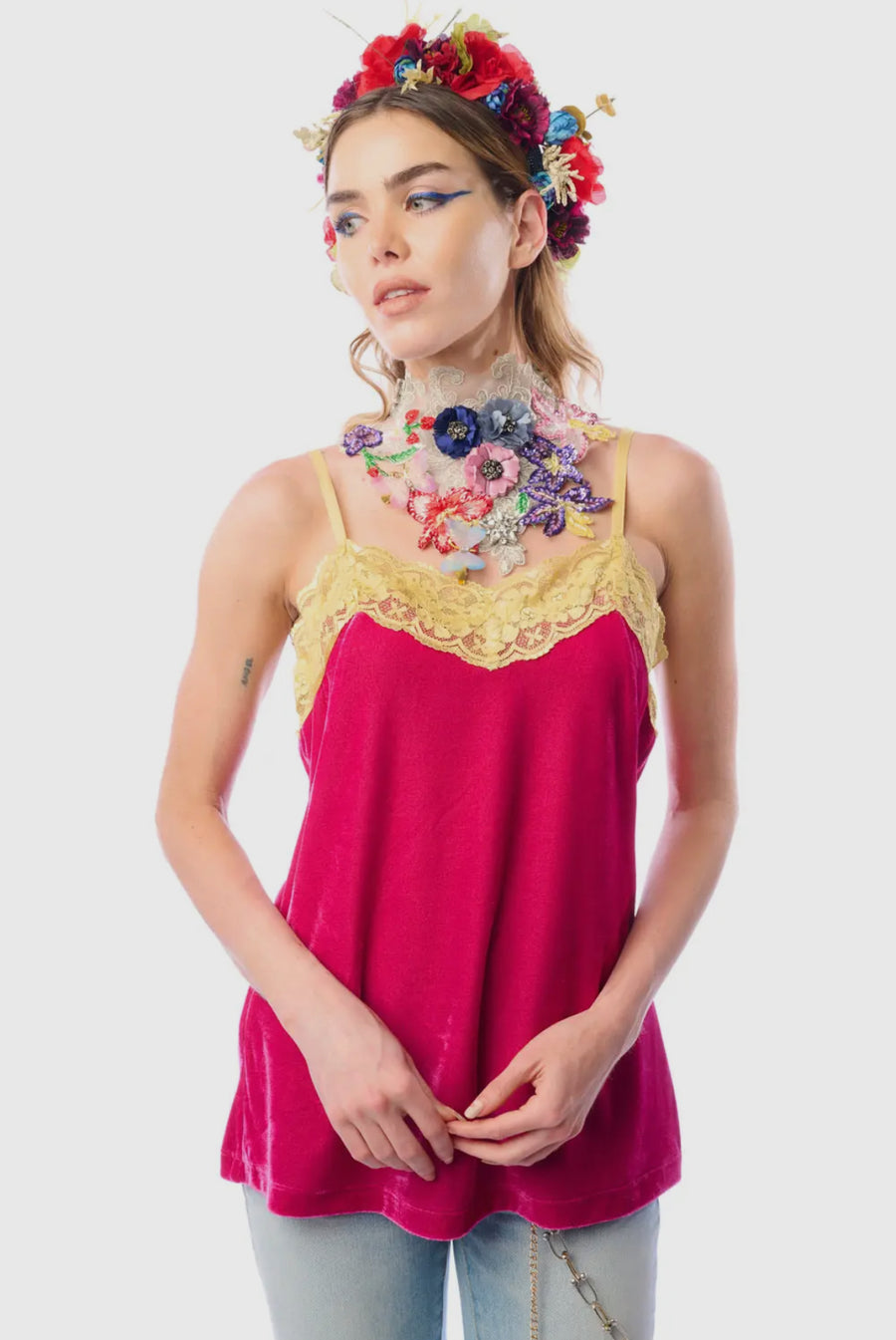 Beaded Velvet Dreams Cami by Aratta