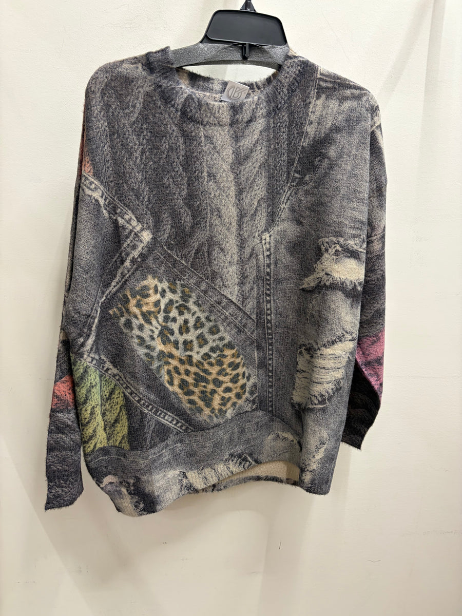 Cozy Illusion Denim Sweater