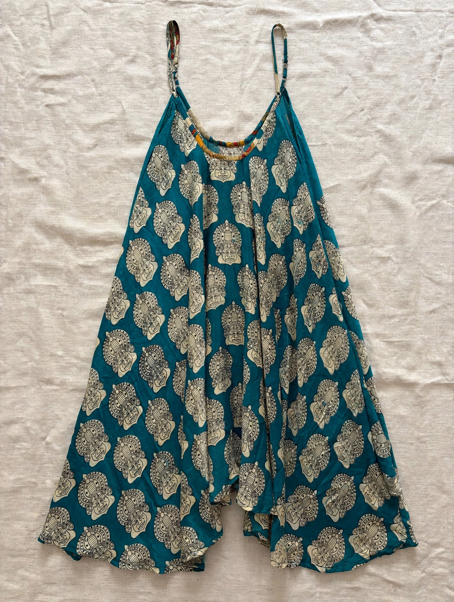 Rasgulla Sari Moonchild Mini Dress #049 by Kantha Bae