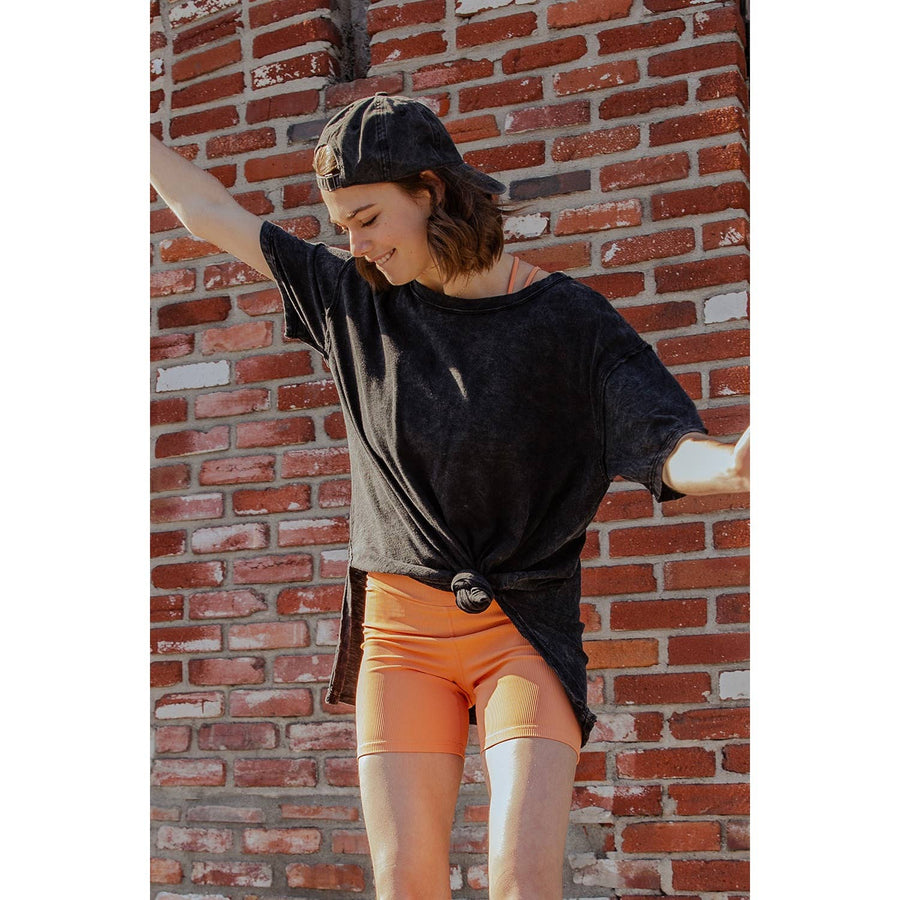 Mineral Washed Short Sleeve Tee by Rae Mode T9774 Robin Boutique