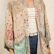 Overdyed Texture Mixed Print Kimono by Young Threads