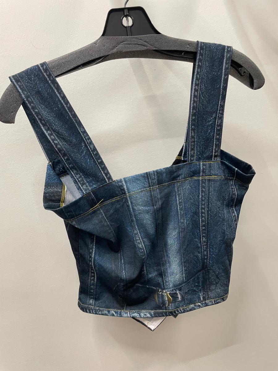 Make Me Boho Illusion Denim Tank Vest by IPNG Design Robin Boutique